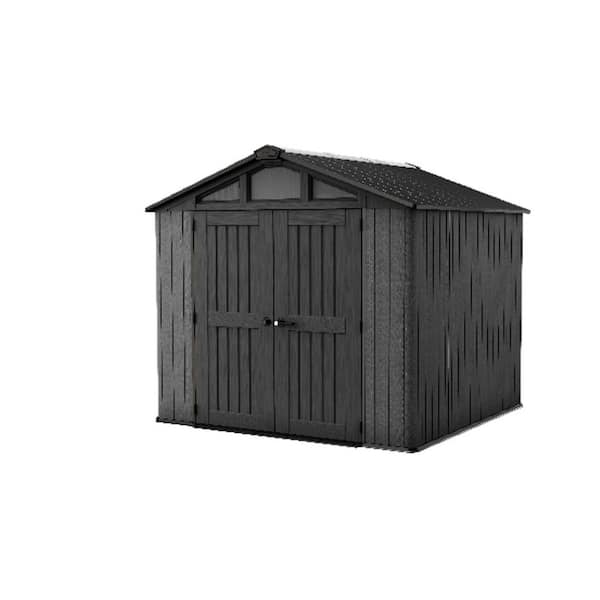 Stronghold 2.0 8 ft. W x 8 ft. D Resin Plastic Outdoor Storage Shed with Floor (64 sq. ft.) in Grey