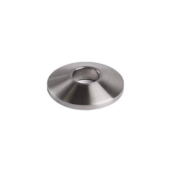 HOUSE OF FORGINGS Round Hole 1.5 in. Stainless Steel Aluminum Flat Baluster Shoe in Stainless Steel
