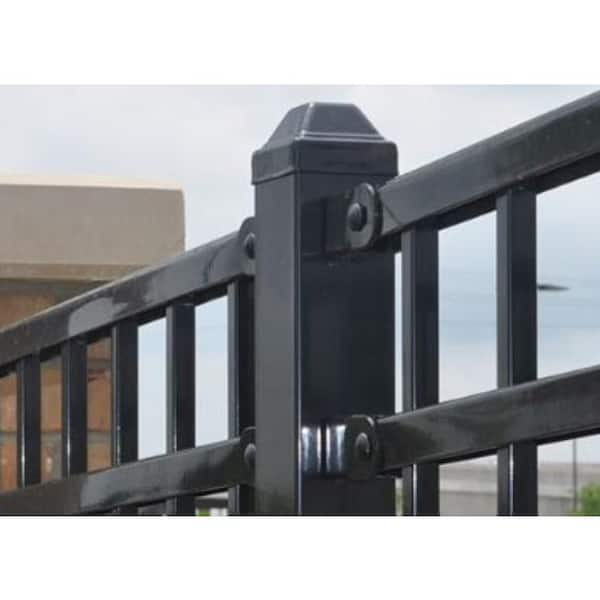 FORTRESS Versai Gloss Black Fence Post End Brackets (6-Pack)