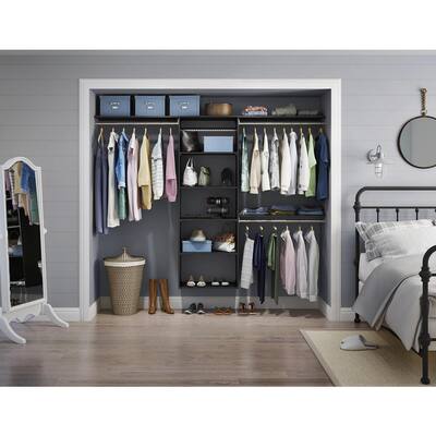 Style+ 25 in. W Noir Hanging Wood Closet Tower