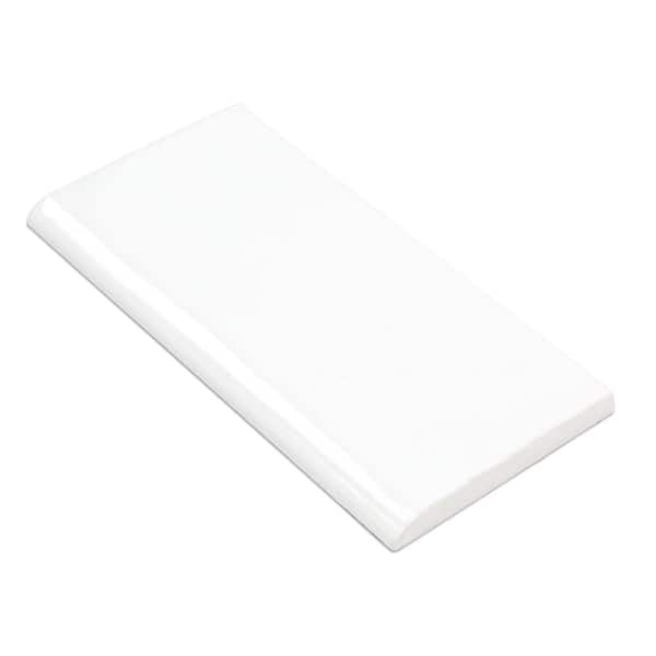 Ivy Hill Tile Catalina White 3 in. x 6 in. Polished Ceramic Wall Bullnose Tile