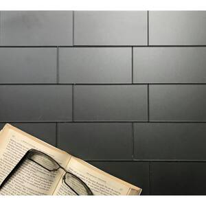 Forever Royal Gray Straight Edge Subway 3 in. x 6 in. Frosted Matte Glass Subway Tile (1 sq. ft.)