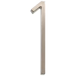 5 in. Satin Nickel Floating or Flush House Number 1