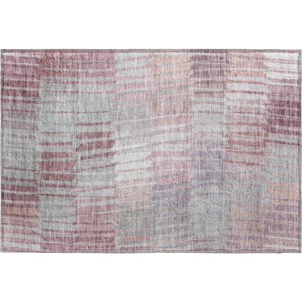 Mayfield Premium Machine Washable Abstract AMF2271 Merlot 2 ft. x 3 ft. Accent Rug