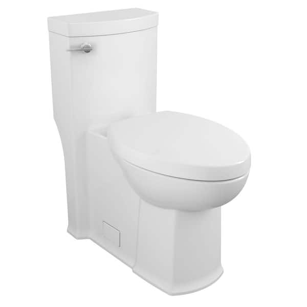 Boulevard 1-Piece 1.28/1.6 GPF Single Flush Elongated Toilet in White