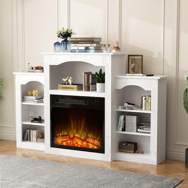 FUFU&GAGA White TV Stand Entertainment Center Fits TV's up to 60