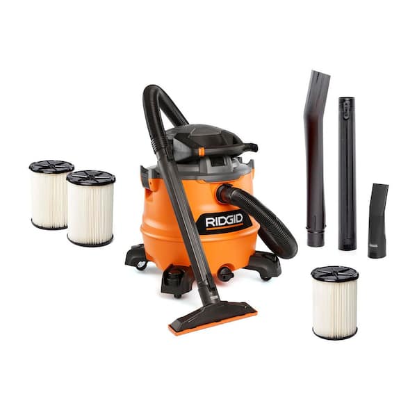 16 Gal. 6.5 Peak HP NXT Shop Vacuum HD1600 Wet Dry Vac with Detachable Blower, 2 Additional Filters and Accessories