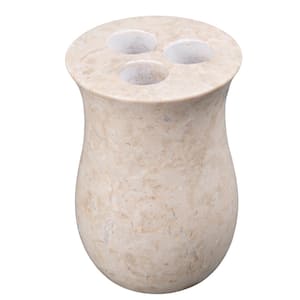 Vase Toothbrush Holder in Champagne Marble