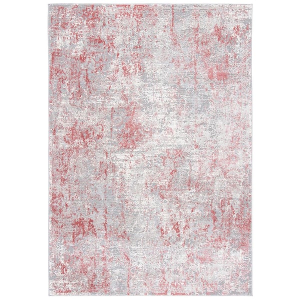 Meadow 6 ft. x 9 ft. Gray/Pink Distressed Marble Area Rug