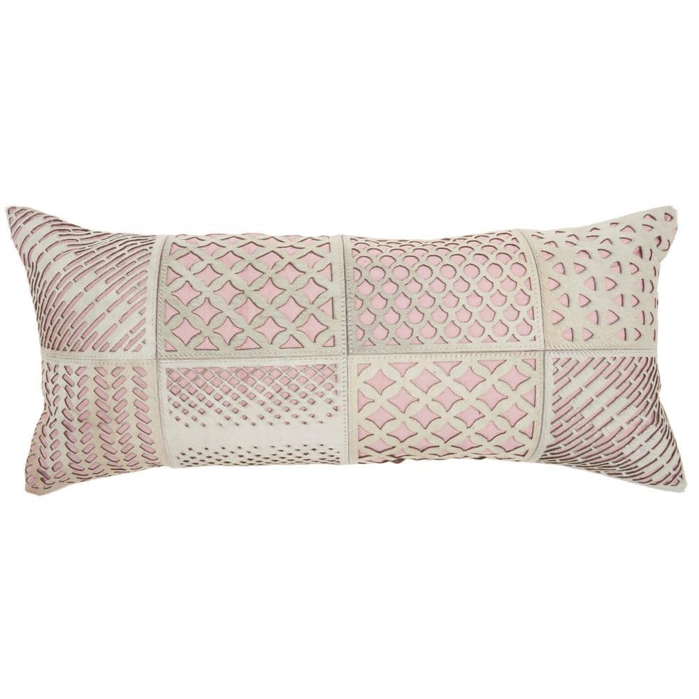 Natural Leather Hide Rose Patchwork 14 in. x 32 in. Rectangle Throw Pillow price history on PriceWatchPro