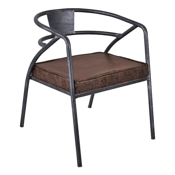 Armen Living Paisley Industrial Grey Dining Chair (Set of 1)