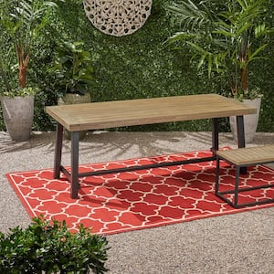 79 in. Wooden Table Top Outdoor Dining Table