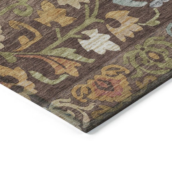 Chantille Machine Washable Indoor/Outdoor Abstract ACN2193 Chocolate 2 ft. 3 in. x 7 ft. 6 in. Runner Rug