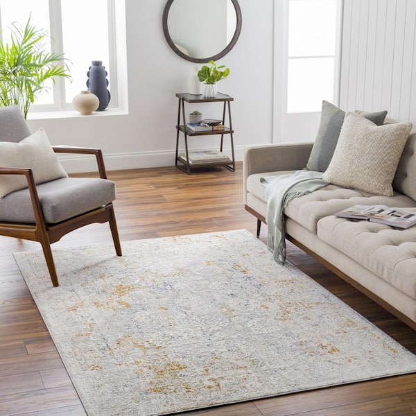 Carmel Gray Traditional Distressed 8 ft. x 12 ft. Area Rug