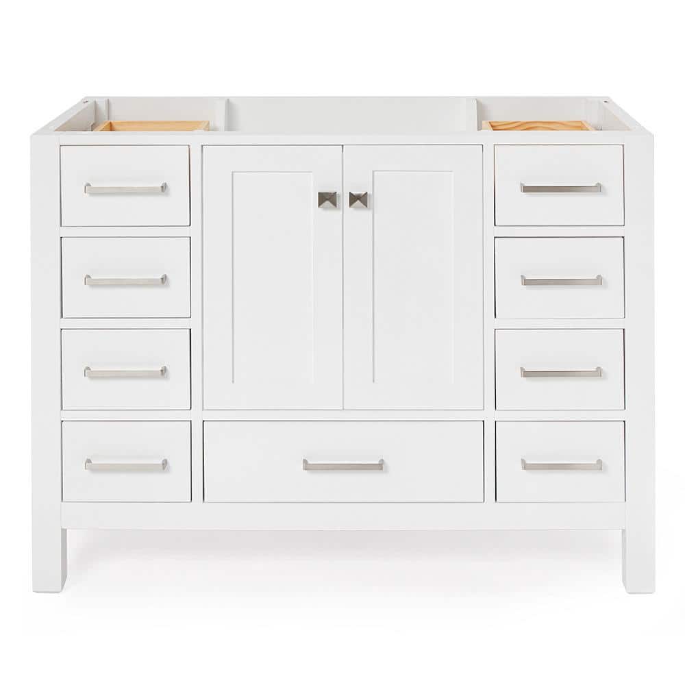 Cambridge 42" White Single Freestanding Vanity Cabinet