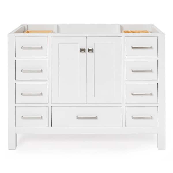 ARIEL Cambridge 42 in. W x 21.5 in. D x 34.5 in. H Freestanding Bath Vanity Cabinet Only in White