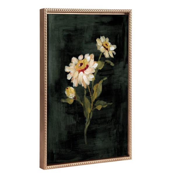Kate and Laurel Vintage Soft Flower Painting Framed Canvas Wall Art" 1-Piece Gold Framed Canvas Nature Art Print, 18 in. x 24 in.