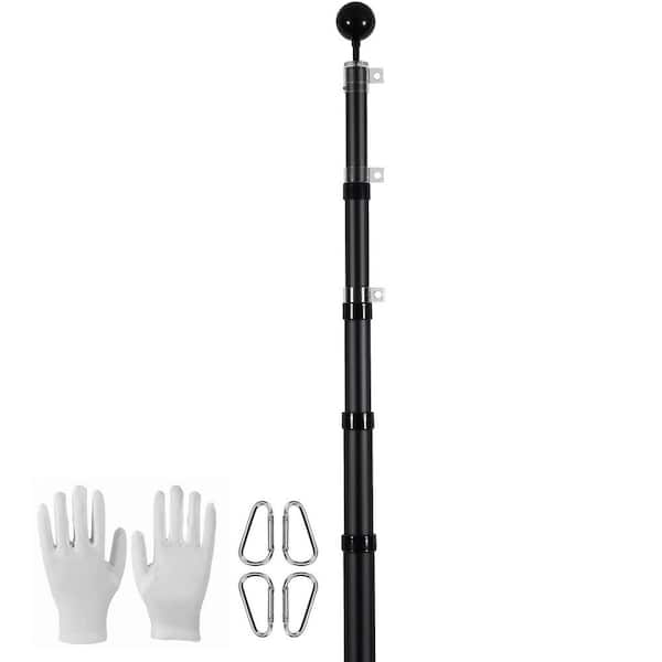 20 ft. Telescoping Flagpole Kit, Heavy Duty Aluminum Alloy In-Ground Flag Pole for Outside, 3 Display Modes,