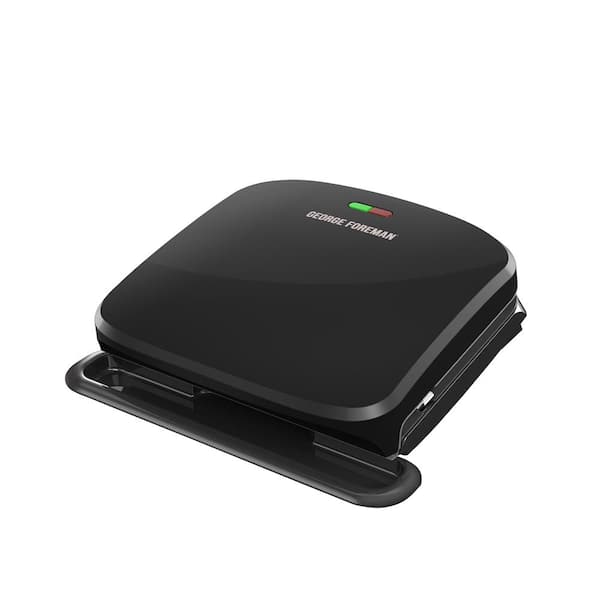 George Foreman 60 sq. in. Black Steel Smokeless Indoor Grill and Panini Press with Removable Plate