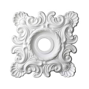 18 in. x 18 in. x 1-5/8 in. Shell And French Twist Polyurethane Ceiling Medallion