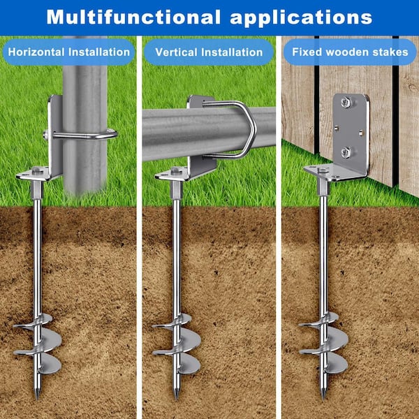 MOEPISY Pack 30 Heavy Duty Screw in Ground Anchors Kit, in