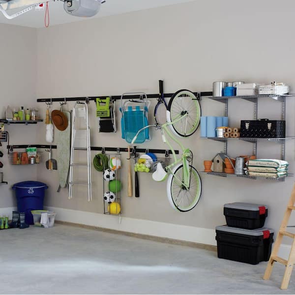 Hang Rail Track Storage System, Rubbermaid Garage Shelving Systems