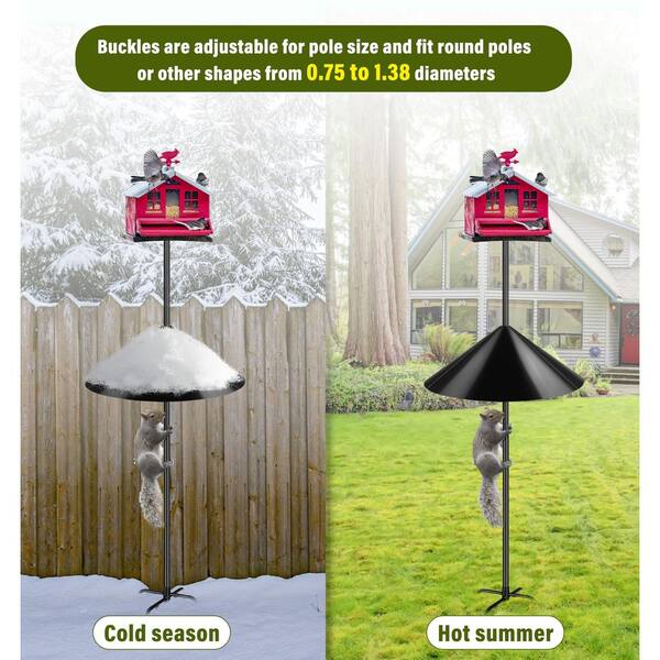 19 Inch Metal Squirrel Baffle For Bird Feeder Poles - Heavy Duty Chew Proof Squirrel Guard