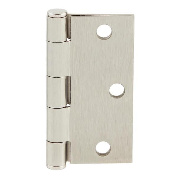 Everbilt 3 in. Square Radius Satin Nickel Squeak-Free Door Hinge