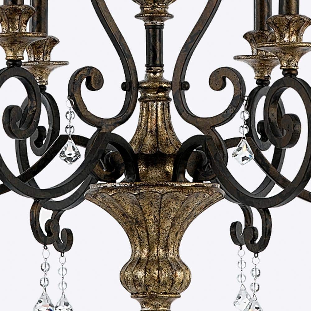 Bronze Crystal 6-Light Mini Candle Chandelier