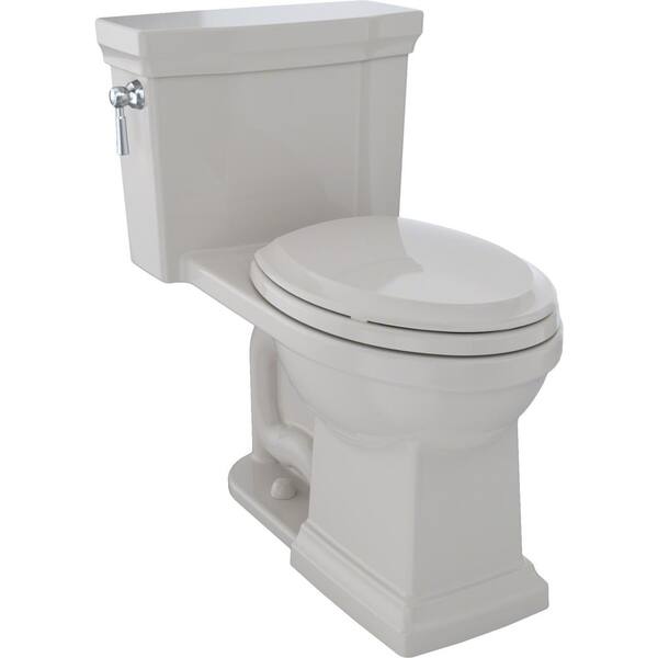 TOTO Promenade II 1-piece 1.0 GPF Single Flush Elongated Toilet with CeFiONtect in Sedona Beige