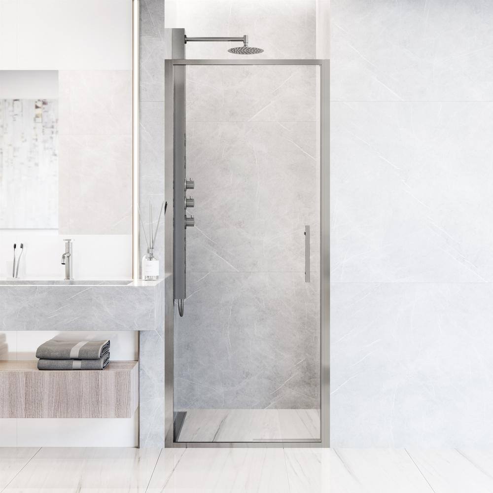 VIGO Astoria 30 in. W x 76 in. H Space Saving Framed Pivot Shower Door