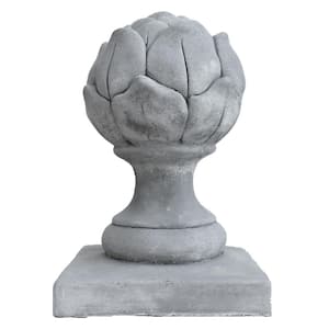 Cast Stone Artichoke Finial Antique Gray