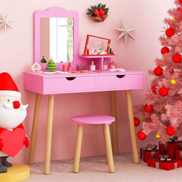 Pink dressing table kids sale