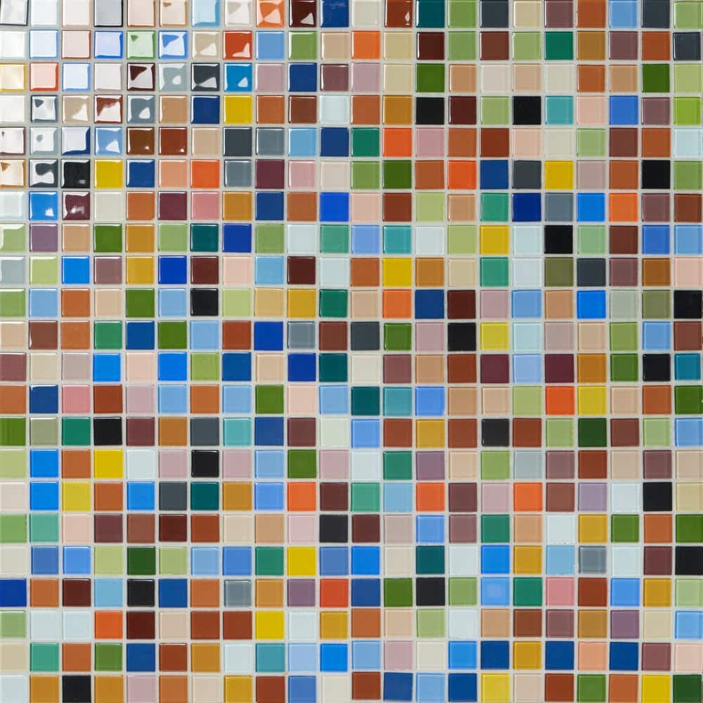 Fruit Splash 12 in. x 12 in. x 5 mm Multicolor Glass Floor and Wall Tile (0.96 sq. ft. / Each) price history on PriceWatchPro