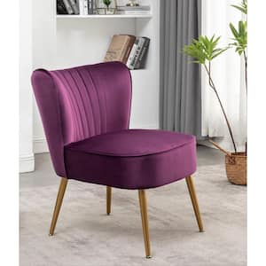 Sauter 23.2 in. Wide Mid-Century Modern Purple Microfiber Accent Chair (Set of 1)