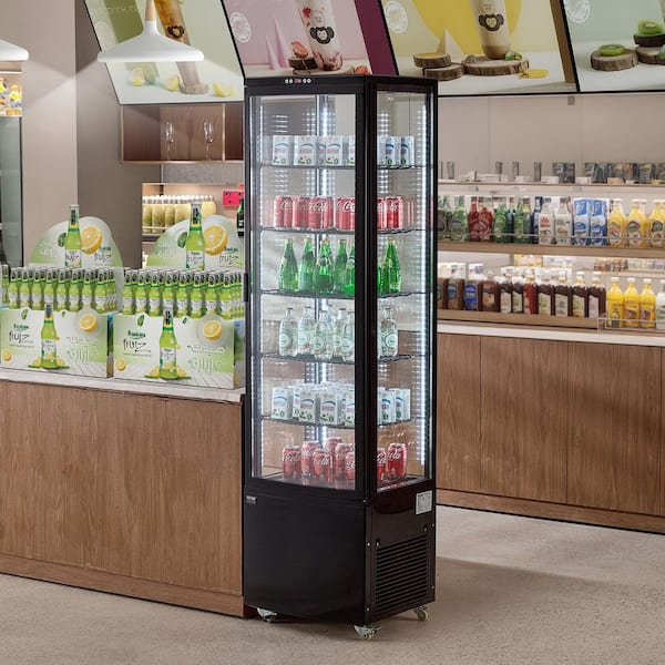 Refrigerated Display Case, 9.8 cu. ft. /278L Large Pastry Display Case, 5-Tier Commercial Display Refrigerator in Black