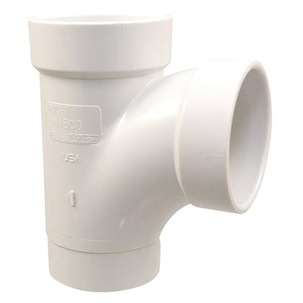 NIBCO 1-1/2 in. DWV PVC Spigot X Hub X Hub Sanitary Street Tee Fitting