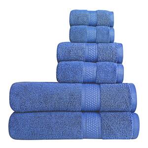 A1HC 500 GSM Duet Technology 100% Cotton Ring Spun Bjou Blue Quick Dry Low Lint Highly Absorbent 6 Piece Towel Set