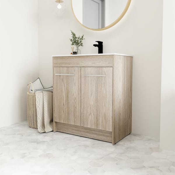 FUNKOL 30 in. W Simplicity Modern Float Mounting Bathroom Vanity