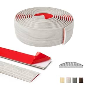 White-washed 1.57 in. x 120 in. Self Adhesive Vinyl Transition Strip for Joining Floor Gaps, Floor Tiles