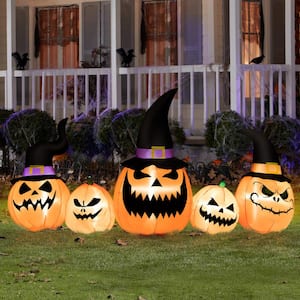 8 ft. LED Pumpkin Family Waterproof Halloween Yard Decoration for Yard Halloween Inflatable