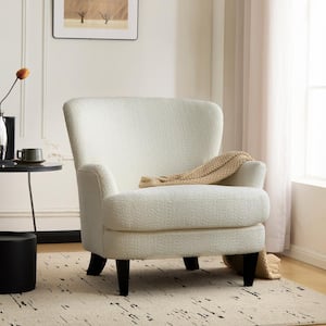 Echo Modern Upholstered Club Chair, Birch, Off-White