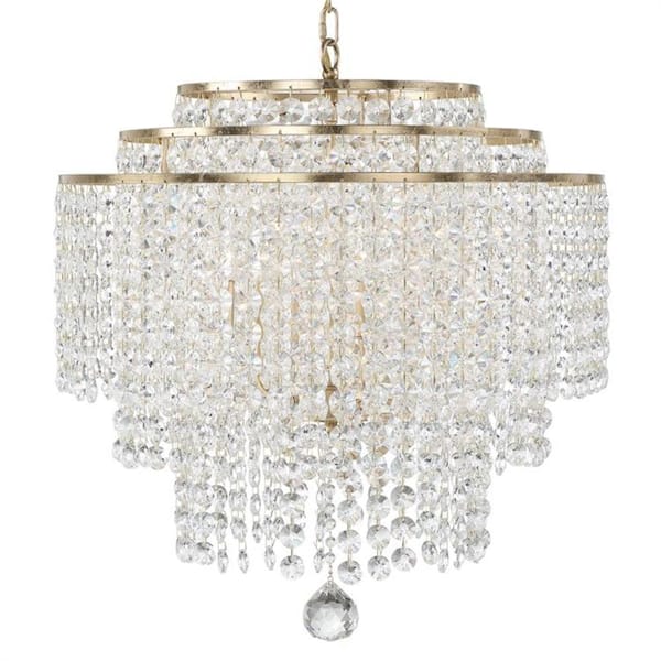 Crystorama Gabrielle 6-Light Antique Gold Chandelier