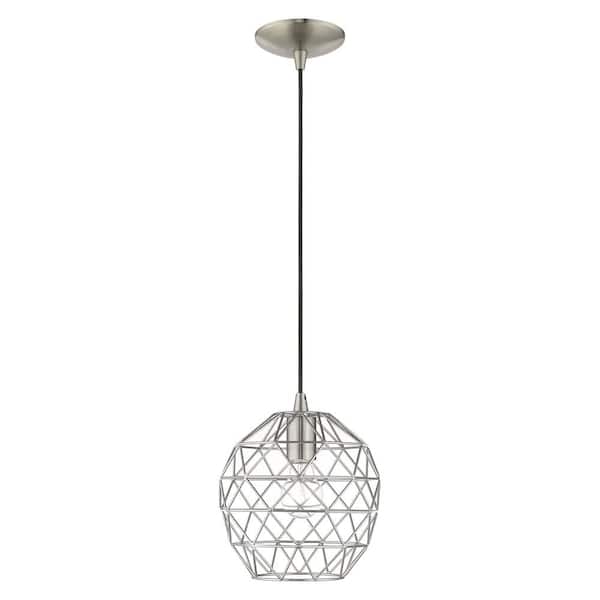 AVIANCE LIGHTING Densmore 1-Light Brushed Nickel Pineapple Mini Pendant