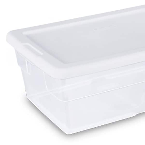 Hefty 72qt Clear Hi-rise Storage Bin With Stackable Lid Gray : Target