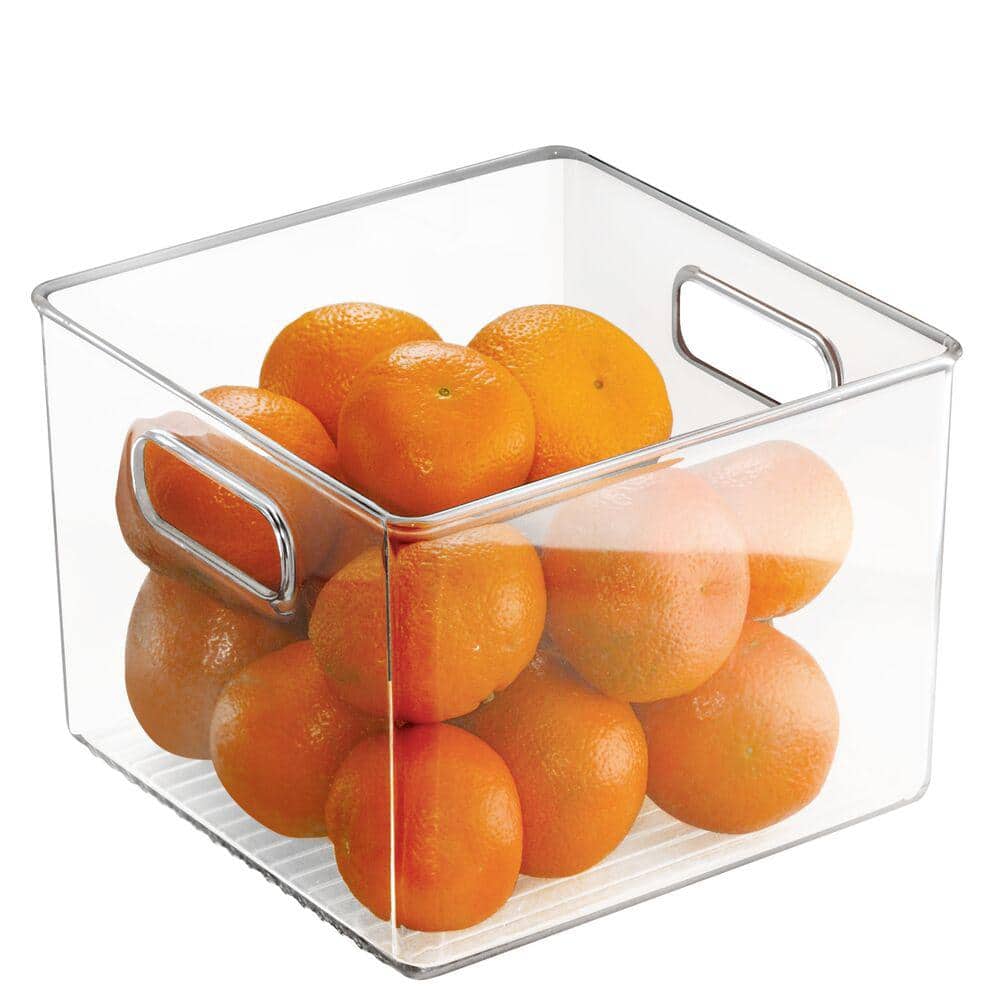 Clear BPA-Free Plastic Storage Bins with Handles, Set of 4