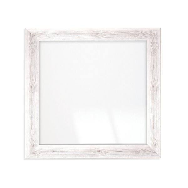 BrandtWorks 33 in. W x 33 in. H Coastal Weather Beaten White Sloped Wall Mirror