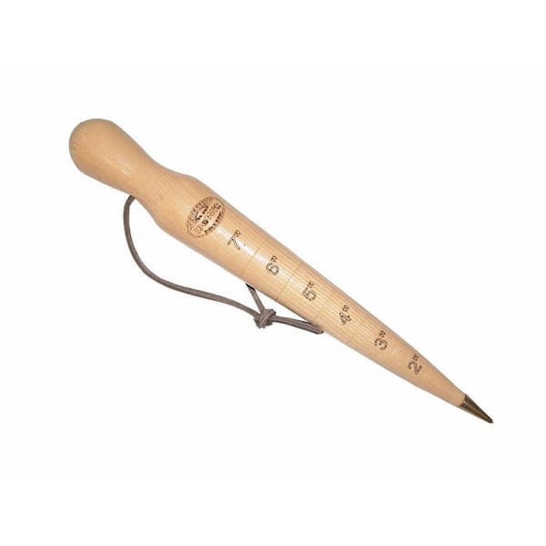 12 in. Wooden Dibber- Bulb Planter with Brass Tip