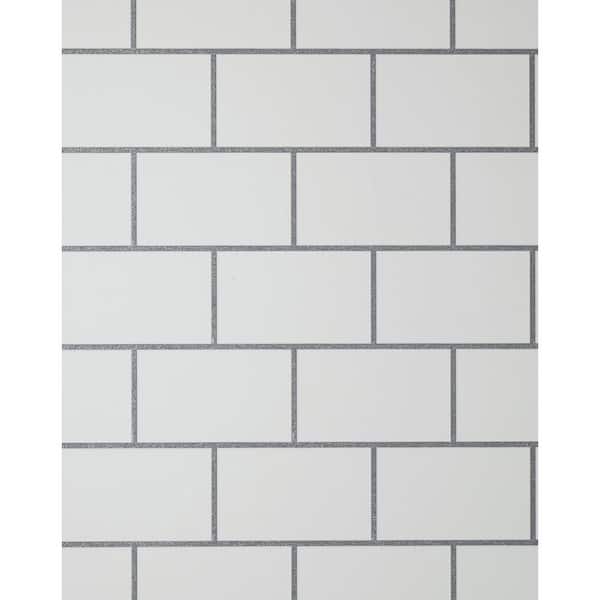 Fine Decor Metro Silver Tile Non-Pasted Vinyl Wallpaper