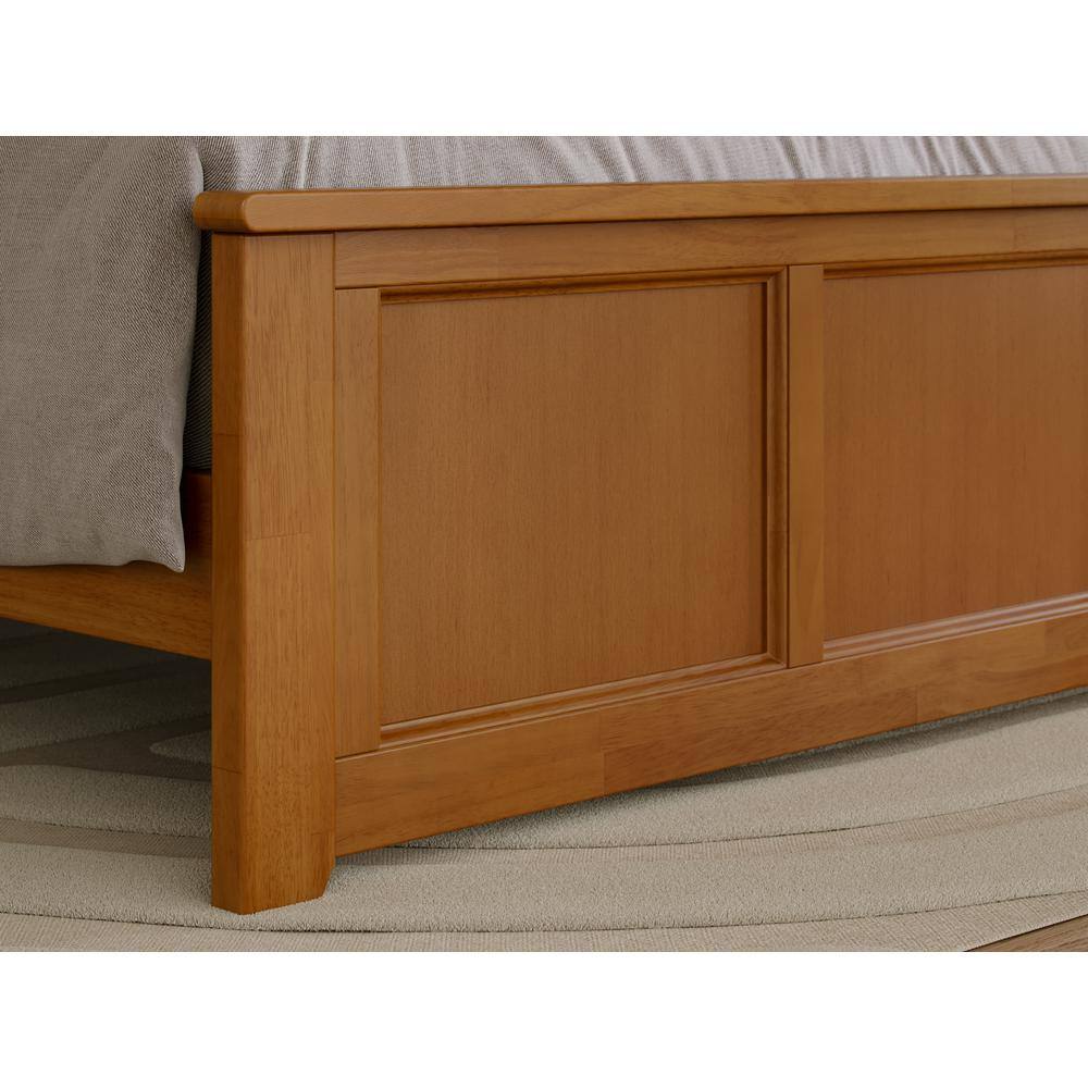 Madison Light Toffee Full Wood Frame Bed with Headboard and Drawer